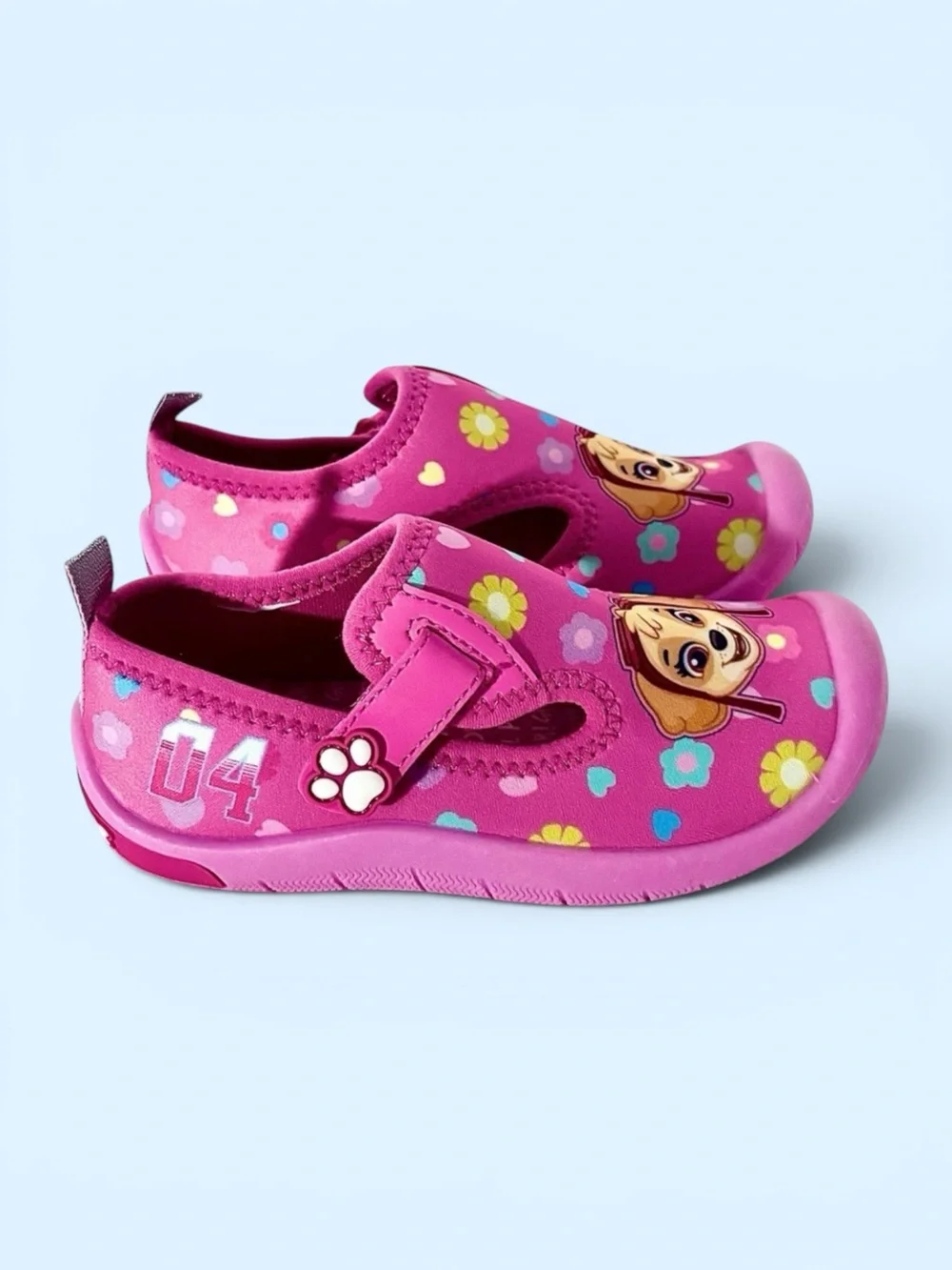 NWOT Paw Patrol Skye Water Shoes Pink Floral Thick‑Sole Toddler Girl 10